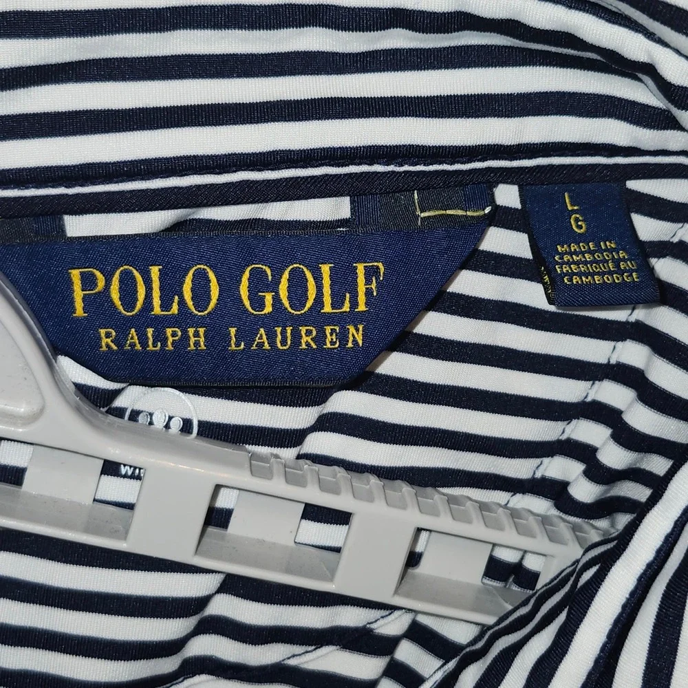 Polo Golf Ralph Lauren Mens Large Stripe KPMG Womens PGA Aronimink Polo Shirt